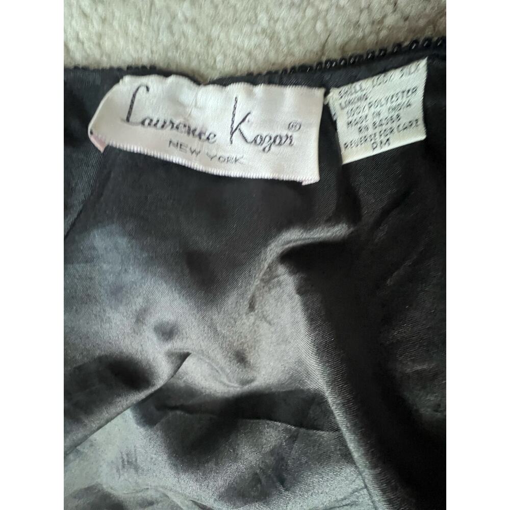 Laurence Kozar black beaded cocktail evening jacket size PM - Picture 6 of 6